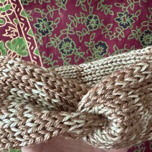 Knitted headband, ear warmer, tan